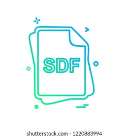 SDF file type icon design vector
