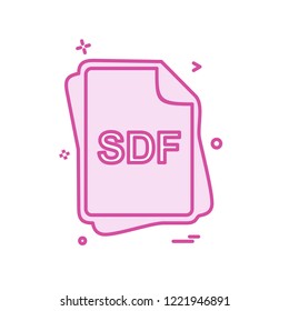 SDF file type icon design vector