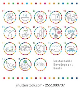 SDG 17 metas Ícone Círculo 17 cores