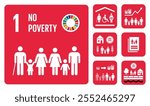 SDG Goal 1 No Poverty Vector with Targets and Icons