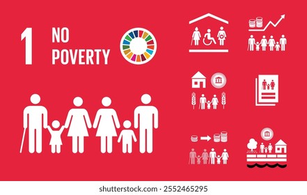 SDG Goal 1 No Poverty Vector with Targets and Icons