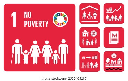 SDG Goal 1 No Poverty Vector with Targets and Icons