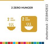 SDG Goal 2 ZERO HUNGER Icon | SDG goal 2