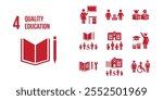 SDG Goal 4 Quality Education Vector with Targets and Icons