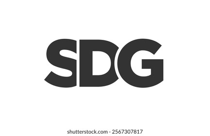 SDG logo design template with strong and modern bold text. Initial based vector logotype featuring simple and minimal typography. Trendy company identity ideal for businesses brand presence.