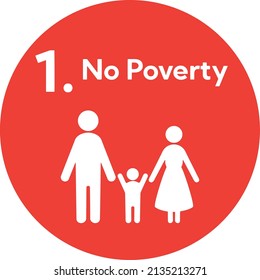 SDGs 1.No Poverty round icon