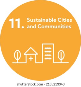 Sdgs 11sustainable Cities Communities Round Icon Stock Vector (Royalty ...