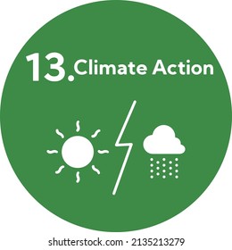 SDGs 13.Climate Action round icon