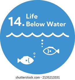 SDGs 14.Life Below Water Round Icon