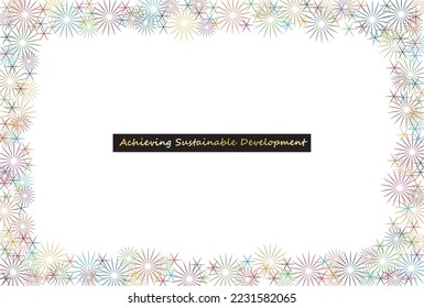 SDGs 17 colors asterisk pattern frame, vector