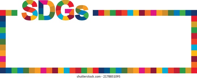 SDGs 17 colors cmyk cube frame 2, vector