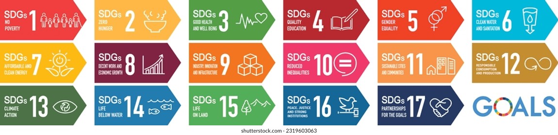 SDG 17 objetivos de desarrollo vector ambiental