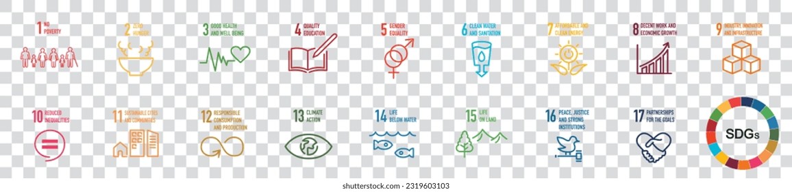 SDGs 17 development goals environment vector svg