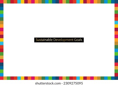SDGs 17colors square A size frame vector illustration