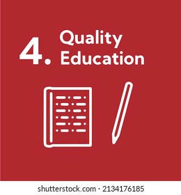 Sdgs 4 Quality Education Icon Stock Vector (Royalty Free) 2134176185 ...