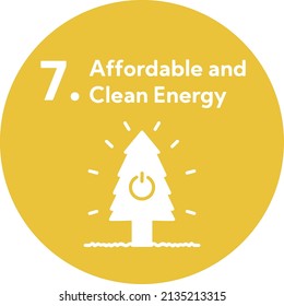 SDGs 7.Affordable and Clean Energy round icon