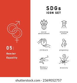 SDGs achievement goal icon set