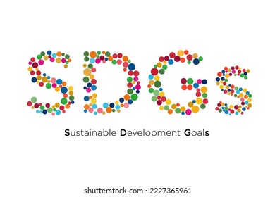 SDGs (diversity) made of colorful watercolor polka dots