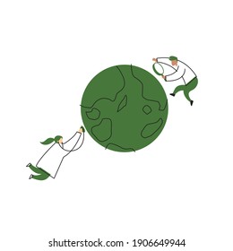 SDGs: Goal 13. Image illustration of 'CLIMATE ACTION'. Vector illustration on white background.