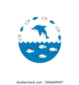 SDGs: Goal 14. Image illustration of 'LIFE BELOW WATER'. Vector illustration on white background.