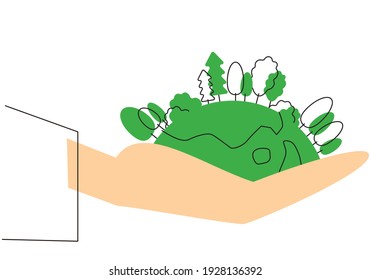 SDGs: Goal 15. Image illustration of 'LIFE ON LAND'. Vector illustration on white background.