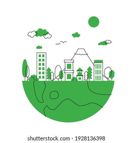 SDGs: Goal 15. Image illustration of 'LIFE ON LAND'. Vector illustration on white background.