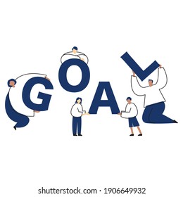 SDGs: Goal 17. Image illustration of 'PARTNERSHIPS'. Vector illustration on white background.