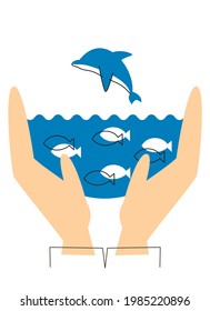 SDGs: Goal . Image illustration of 'LIFE BELOW WATER'. Vector illustration on white background.