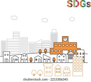 SDGs image. Image illustration of GOAL11.Sustainable Cities and Communities.