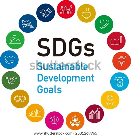 SDGs (Sustainable Development Goals) icon set. Illustration about sustainability, ecology.