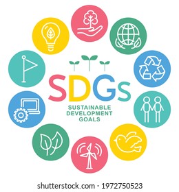 SDGs vector icon card. Sustainable development goals.