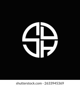 SDH logo SDH icon SDH monogram SDH letter minimalist Circle flat Unique modern abstract logo design.
