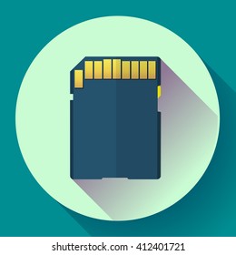 SDHC digital Memory card vector icon. Flat design style.