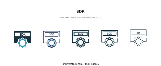 sdk icon in different style vector illustration. two colored and black sdk vector icons designed in filled, outline, line and stroke style can be used for web, mobile, ui
