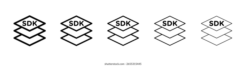 SDK Icon gefüllte flache Schild Konzept für Web-Design.