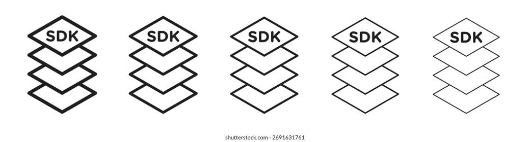 ícone SDK logotipo definir conceito ilustração stock vetor.