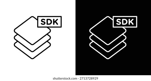 SDK icon, outline vector sign, logo design download