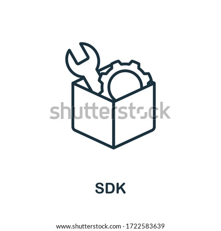 Sdk icon from production management collection. Simple line Sdk icon for templates, web design and infographics