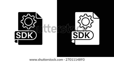 SDK icon silhouette vector in black colors. flat symbol logo design style
