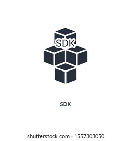 sdk icon. simple element illustration. isolated trendy filled sdk icon on white background. can be used for web, mobile, ui.