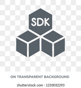 SDK icon. Trendy flat vector SDK icon on transparent background from Technology collection. 