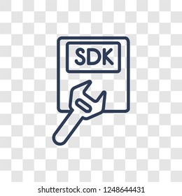 SDK icon. Trendy linear SDK logo concept on transparent background from Technology collection