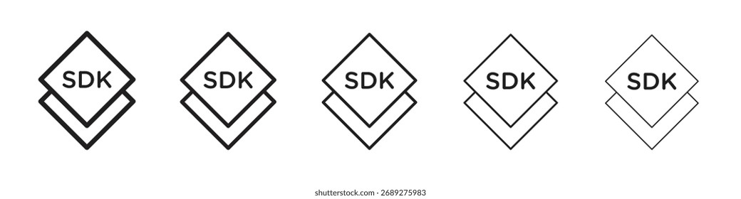 ícone do SDK vetor Linha de arte Coleção de ilustrações
