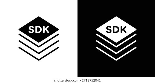 Icono de SDK. Ilustración vectorial. Silueta en color negro