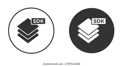 SDK icon vector silhouette in black. simple flat icon vector.