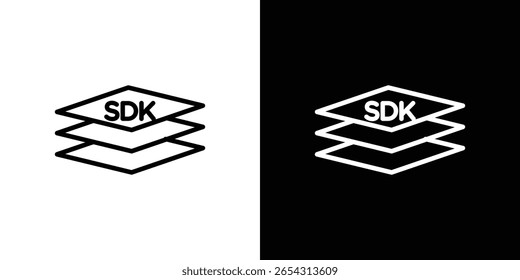 Iconos de SDK en estilo de línea. Trazos editables en blanco y negro