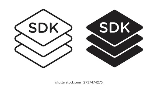 Iconos de SDK. Píxel perfecto. Icono de contorno de Vector. Concepto de logotipo plano.