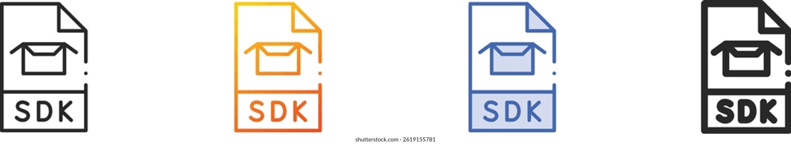 sdk icon.Thin Linear, Gradient, Blue Stroke and bold Style Design Isolated On White Background