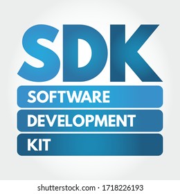 SDK - Software Development Kit is a collection of software development tools in one installable package, acronym text concept background