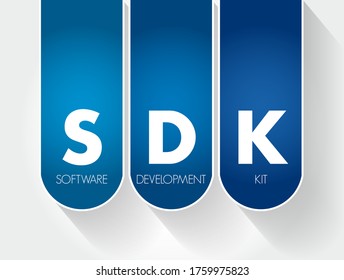 SDK - Software Development Kit is a collection of software development tools in one installable package, acronym text concept background